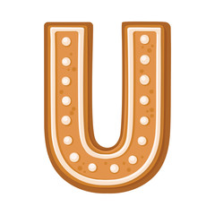 Cookies in the shape of the letter U. Vector illustration on a white background.