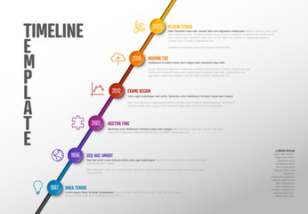 Vector Infographic Company Milestones Timeline diagonal Template