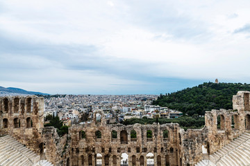 Fototapeta na wymiar Amphitheater in the Acropolis of Athens, Greece
