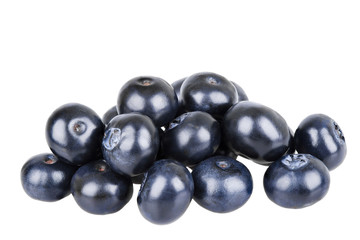 Ripe blueberries isolated on white background