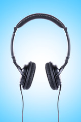 Headphone on Blue Background