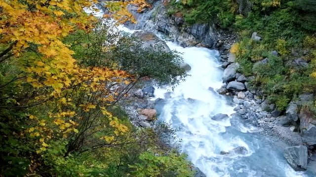 秋の渓流（黒部川支流祖母谷川）