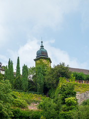 Baden Baden, Germany - Aug 3rd, 2019: Tower on top of baden baden hill