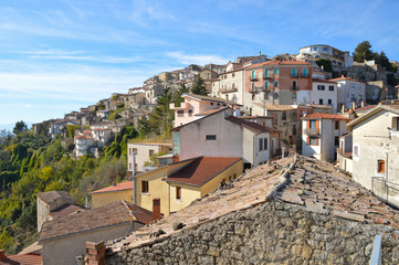 Obraz premium View of a rural village in the mountains of the province of Benevento