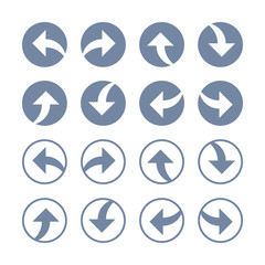 Arrow Icons Set Flat Line Vector