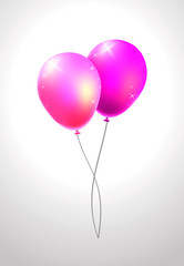 Set of Realistic Isolated Colorful Balloons on White Background