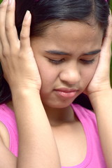 Obraz premium A Cute Diverse Female And Anxiety