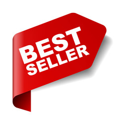 red vector banner best seller - obrazy, fototapety, plakaty