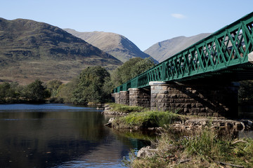 Old Rail Bridge Spanning Loch Awe in Scotland