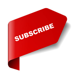 red vector banner subscribe
