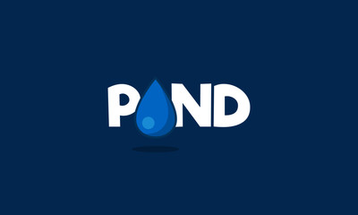 Pond Typography Sign with Water Drop