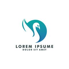 swan logo template, icon swans vector design