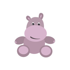 Obraz na płótnie Canvas Cute hippo. Abstract concept, icon. Vector illustration on white background.