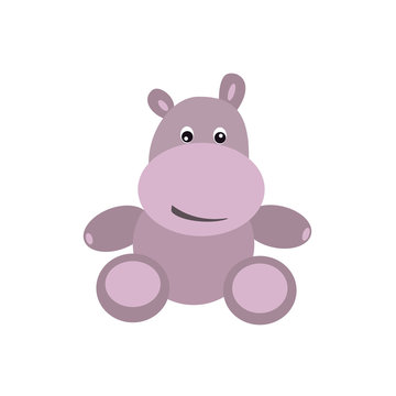 Cute hippo. Abstract concept, icon. Vector illustration on white background.