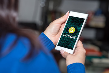 Bitcoin concept on a smartphone