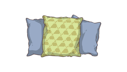 A set of soft comfy blue and green pillows for the sofa and bed