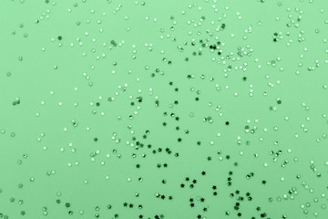 Mint, trendy, cool background with green stars.