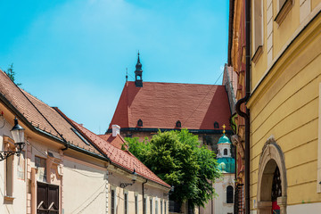 BRATISLAVA, SLOVAKIA - June 27, 2018: Antique building view in Old Town Bratislava, Slovakia
