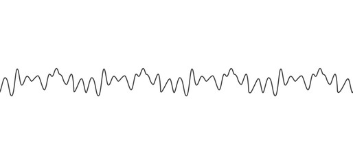 Seamless brush of music beat line or sound amplitude vector illustration isolated.