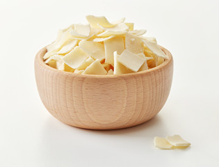 Parmesan flakes in a bowl
