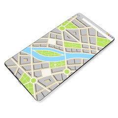Fototapeta premium 3D smartphone, map concept
