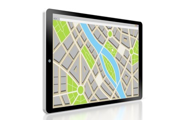 3D tablet, map concept