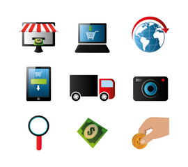 bundle of ecommerce with set icons