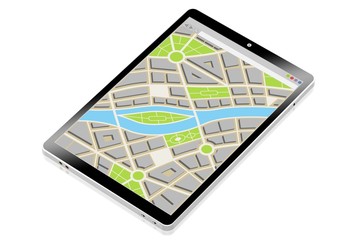 3D tablet, map concept