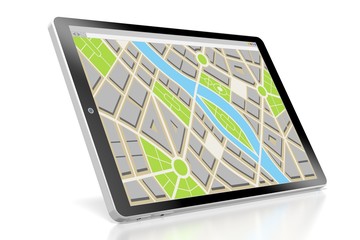 3D tablet, map concept