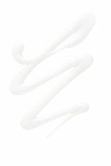 A sample of cosmetic cream on a light background. The concept of cosmetics, beauty care, minimalism, top view, place for text...