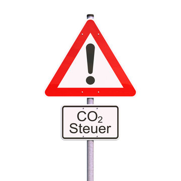 CO2 Steuer - Verkehrsschild - Freisteller