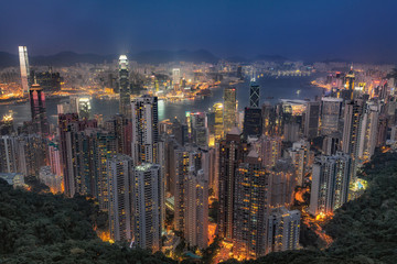 Fototapeta na wymiar 香港・ヴィクトリアピークの夜景