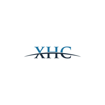 Initial letter XHC, overlapping movement swoosh horizon logo company design inspiration in blue and gray color vector