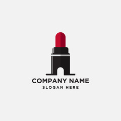 tower lipstick vector logo design template