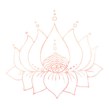 Lotus Meditation Illustration With Soft Pink Watercolor Texture Yoga Element