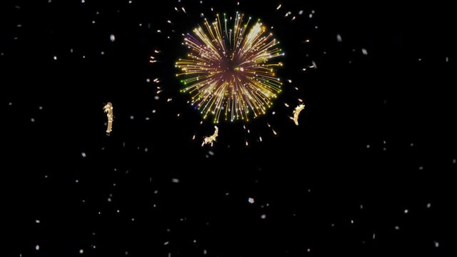 Happy New Year celebration with fireworks 
