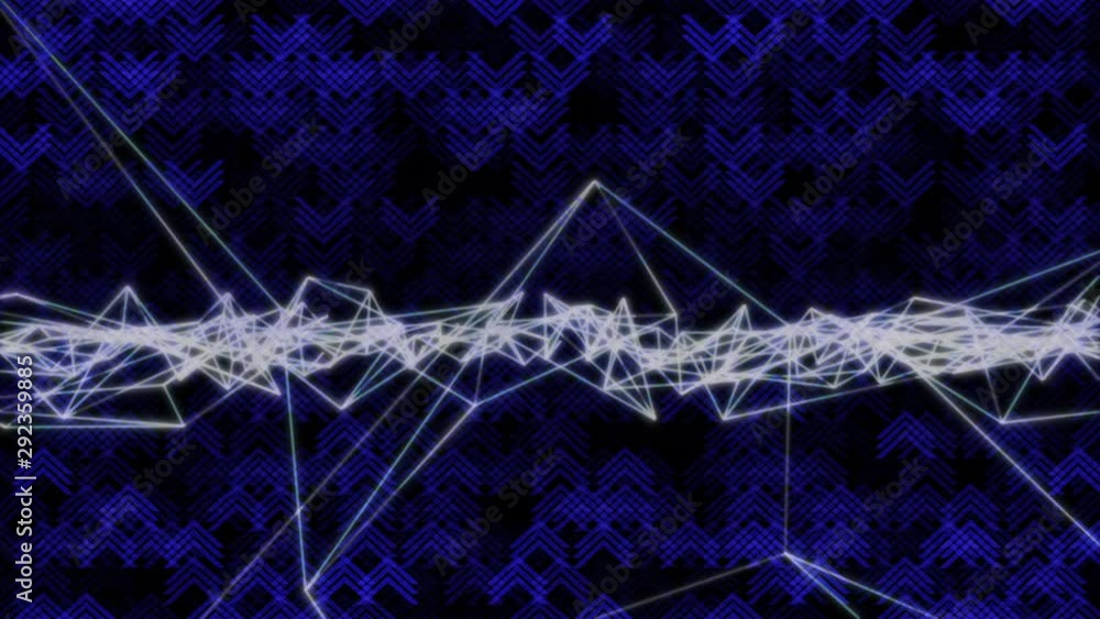 Aufkleber 4k Footage Line Communication Swirl Wave Future Glowing Surface Cool Dynamic Technology Background. Loop Digital Data Flow Reality Futuristic Shape Animation.