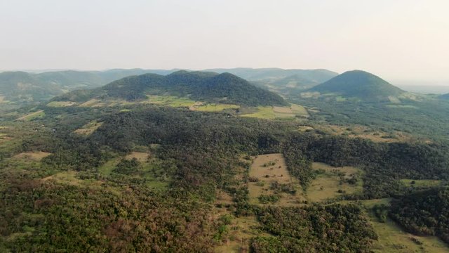 Aerial Shot of Guaira Nationalpark Paraguay. Landscape Shot of a nature nationalpark in south america. 4K Aerial Stock Footage