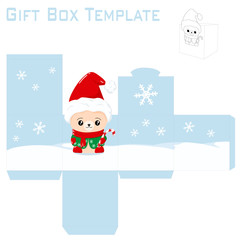 Template for christmas gift box