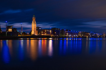 Leuchtturm Bremerhaven bei Nacht 