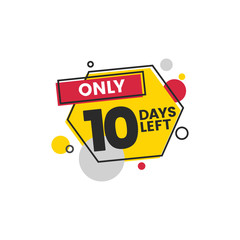 Only 10 days left, countdown discounts and sale time.