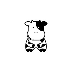 Cow vector icon. cute cow logo icon.
