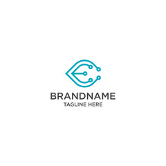 Letter E Technology Logo Design Template - Vector