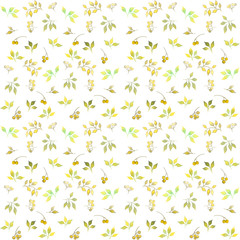 Watercolor decorative seamless leaves background