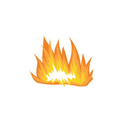 Fire flames sign or burning blazes cartoon vector illustration isolated.