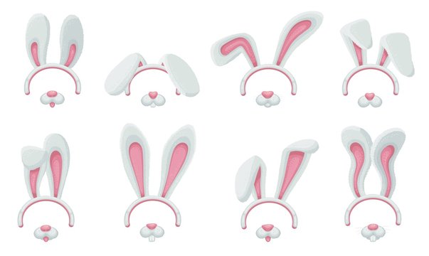 Cute bunny ears and nose filter set for funny social media photo app