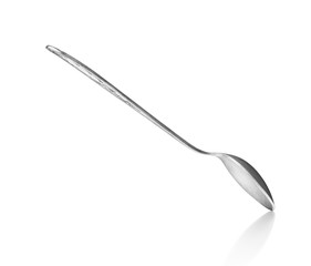 Vintage silver spoon on isolated white background