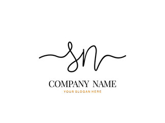 S N SN Initial handwriting logo design with circle. Beautyful design handwritten logo for fashion, team, wedding, luxury logo.