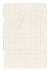 a vintage piece of paper in a cage on an isolated white background