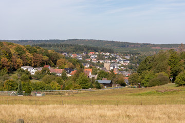 colorful autumn in the mountains in Germany Hessen Butzbach